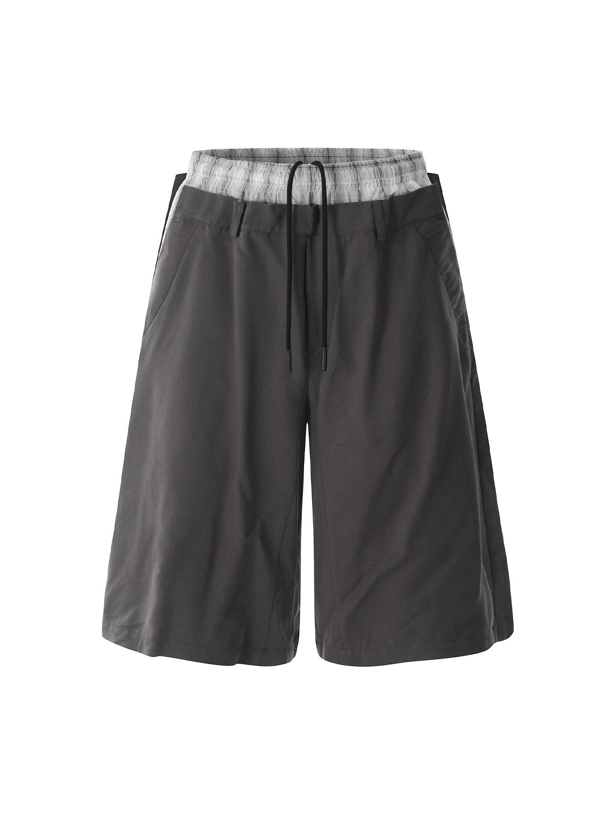 Retro Double Waist Stitching Jorts