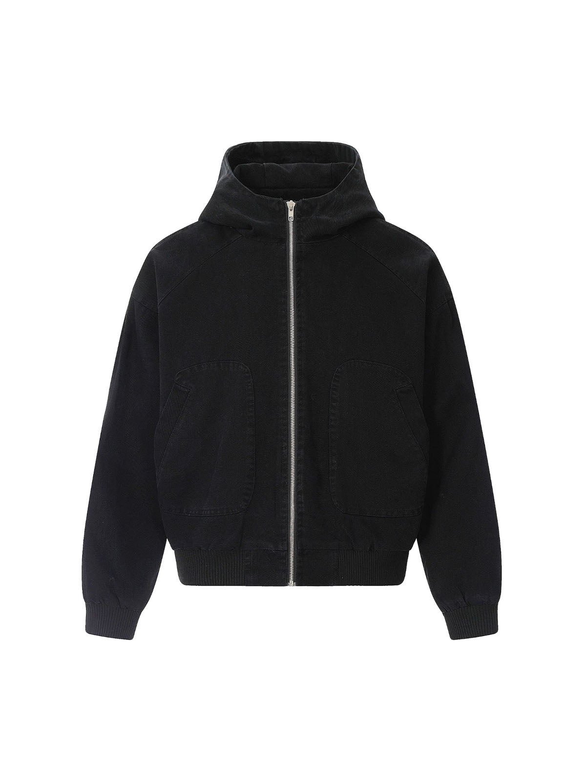 Veste à capuche patchwork délavée et vieillie