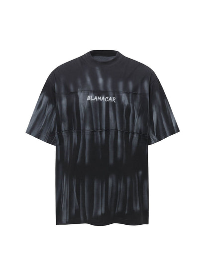 Oversized Tie-Dye Embroidered Letter T-Shirt