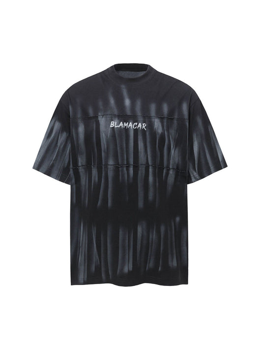 Oversized Tie-Dye Embroidered Letter T-Shirt