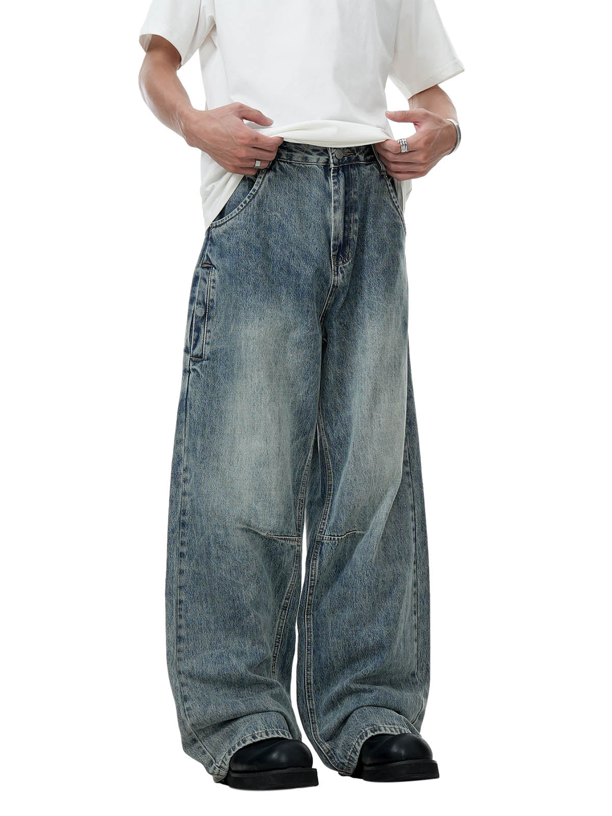 Thesupermade Classic Faded Washed Baggy Jeans