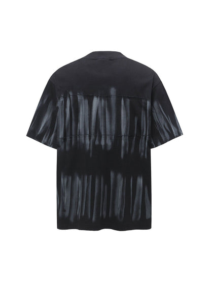 Oversized Tie-Dye Embroidered Letter T-Shirt