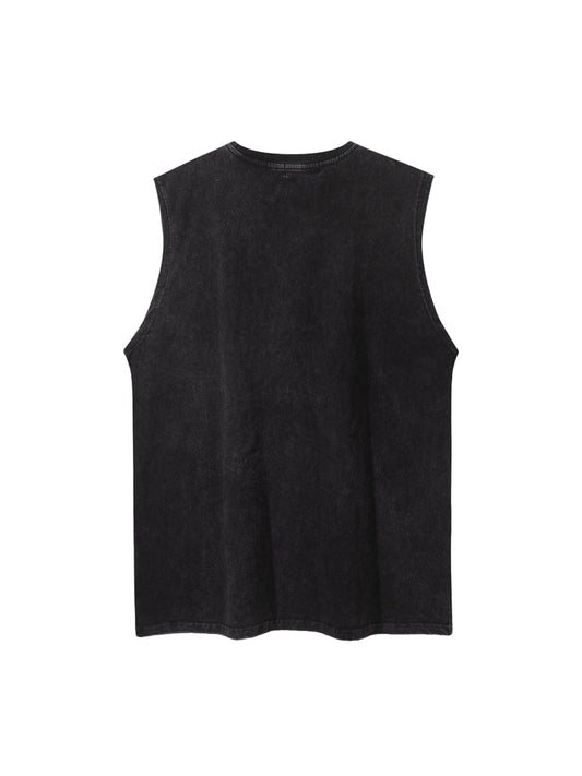 Gilet de rap rétro à imprimé personnage vieilli Thesupermade