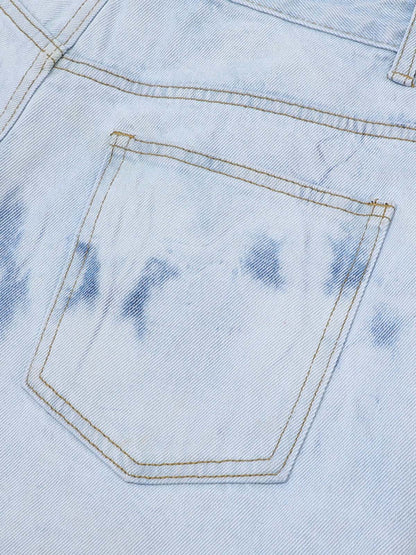 Distressed Washed Workwear Denim Set