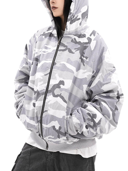 Veste à capuche en polaire camouflage Thesupermade