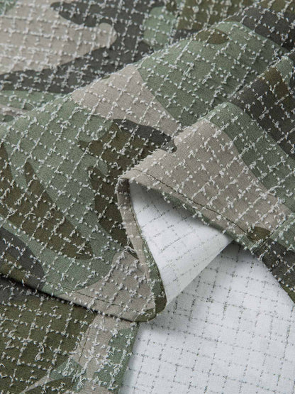 Gewaschenes, gebürstetes Kurzarmhemd mit Camouflage-Muster