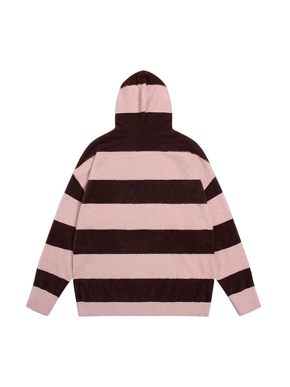 Thesupermade – Gestreifter Strickpullover mit Kapuze