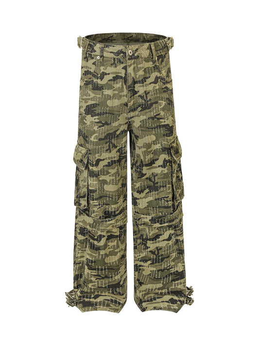 Pantalon cargo multi-poches camouflage