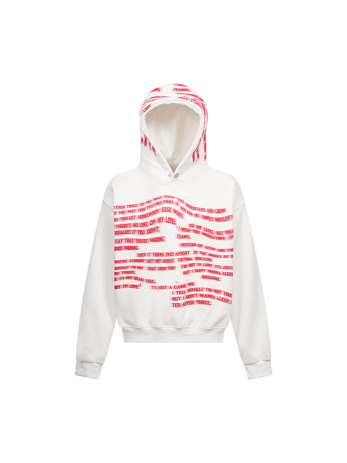 Lettering Fleece Hooded Sweatshirt