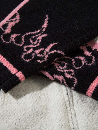 Pull zippé à col montant en jacquard de couleur contrastée Thesupermade