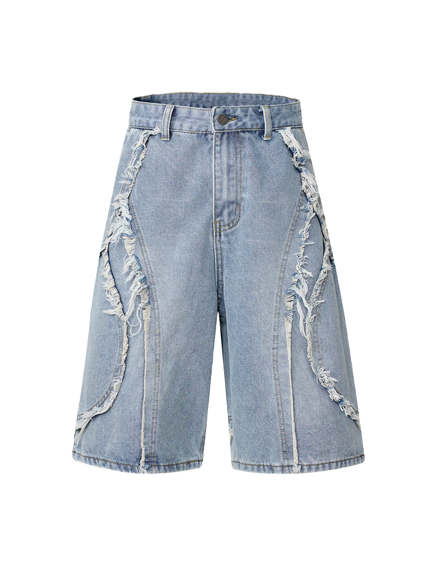 Thesupermade – High Street – verwaschene Distressed-Jeansshorts – 2100 