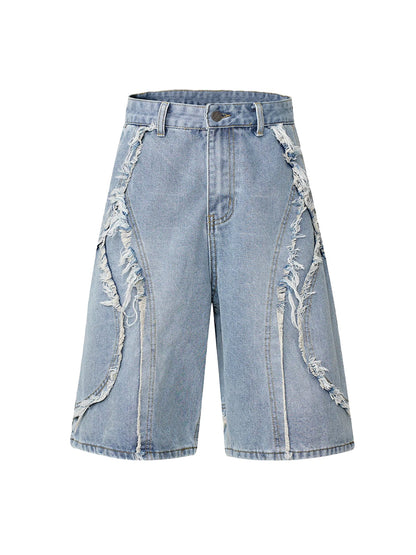 Thesupermade – High Street – verwaschene Distressed-Jeansshorts – 2100 