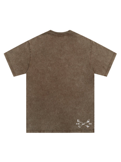 T-Shirt mit Original Gothic-Skelett-Grafikdruck