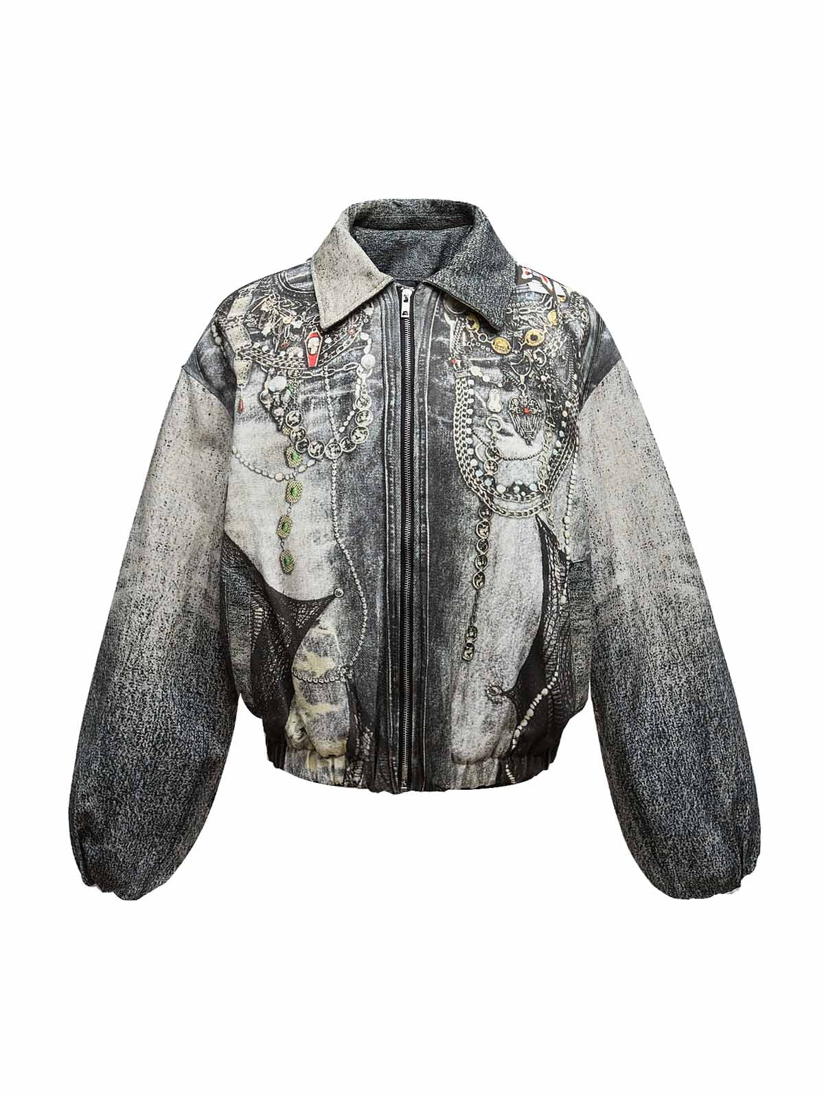 Blouson aviateur matelassé à encre dégradée - 2266