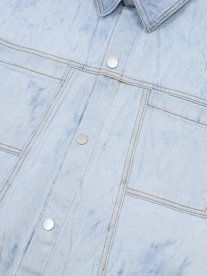 Distressed Washed Workwear Denim Set