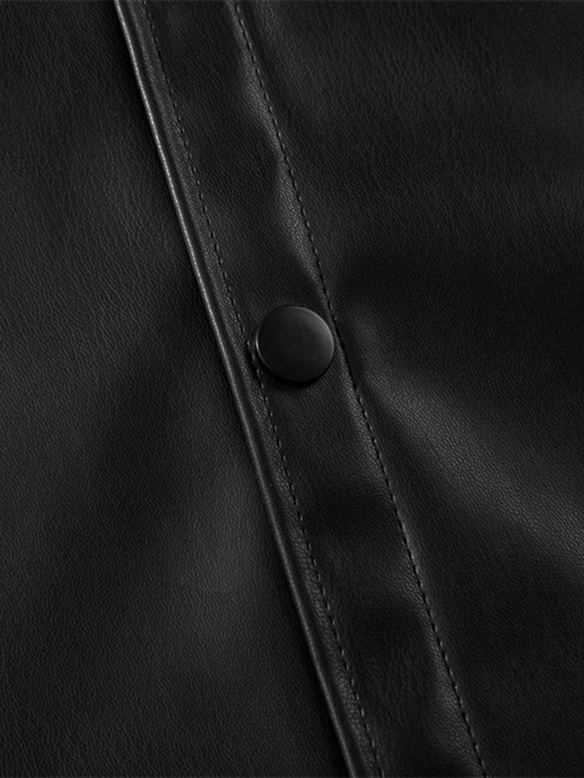 Chemise en cuir PU à manches courtes Cleanfit
