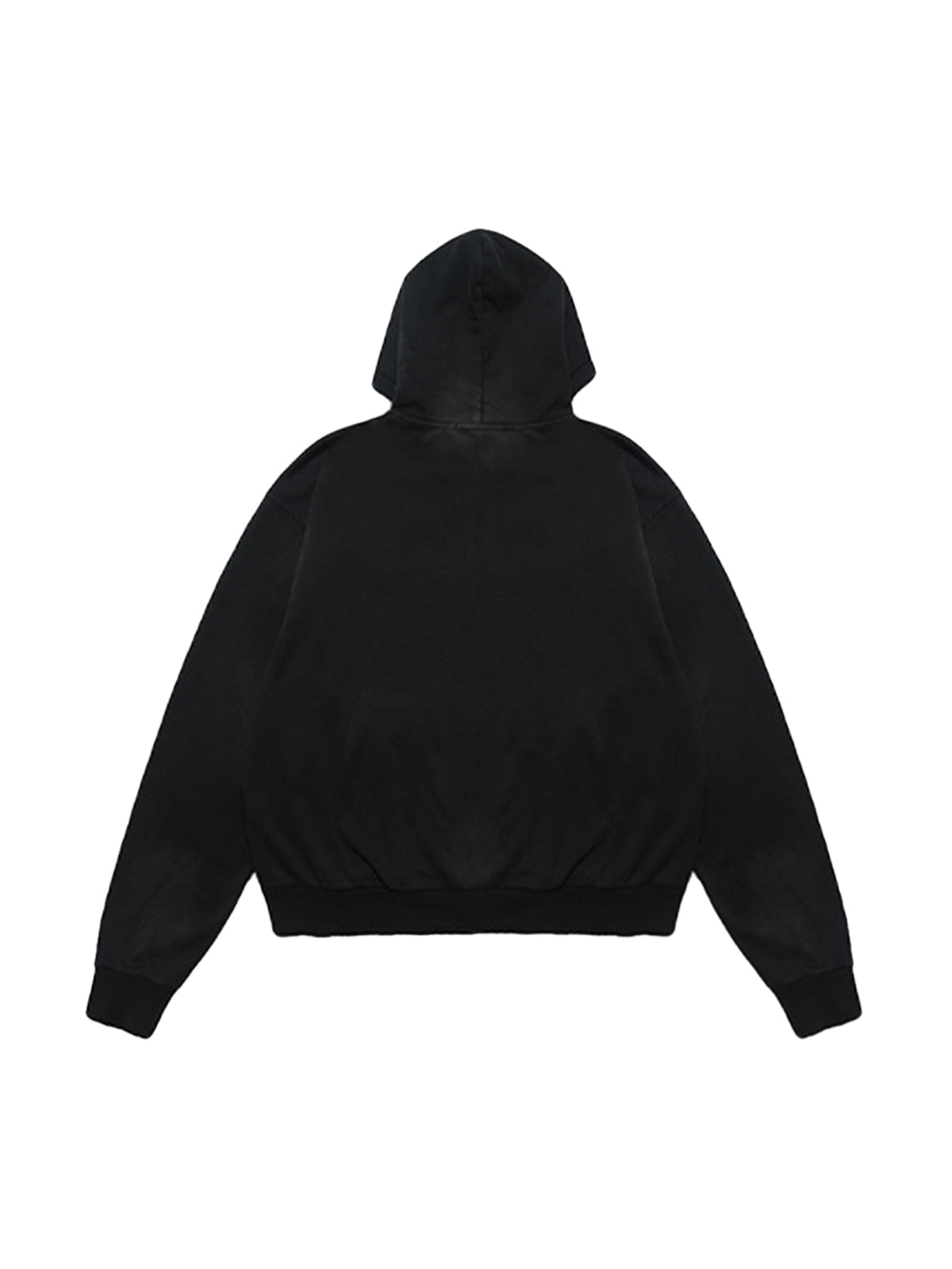 Kapuzenpullover mit verwaschenem Retro-Porträt-Print und Doppelreißverschluss