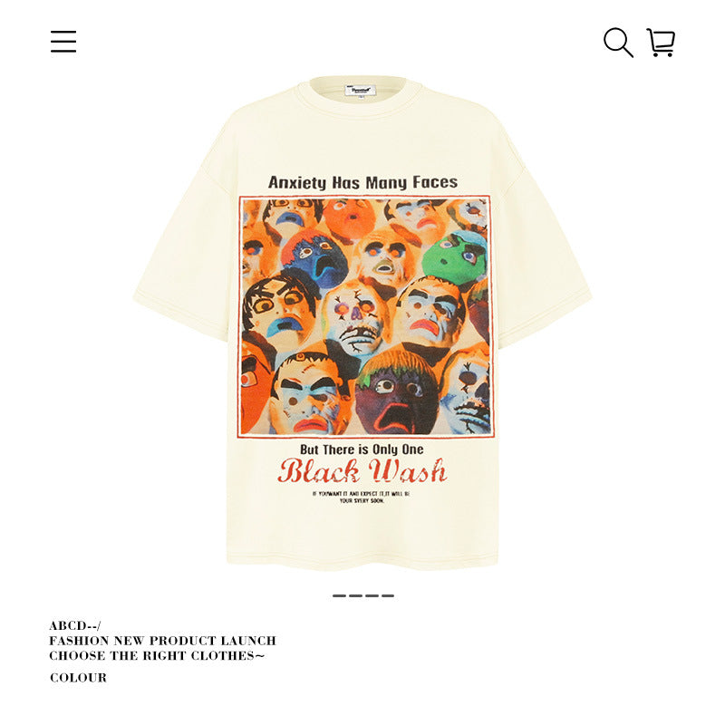 T-Shirt mit Rundhalsausschnitt und Graffiti-Print