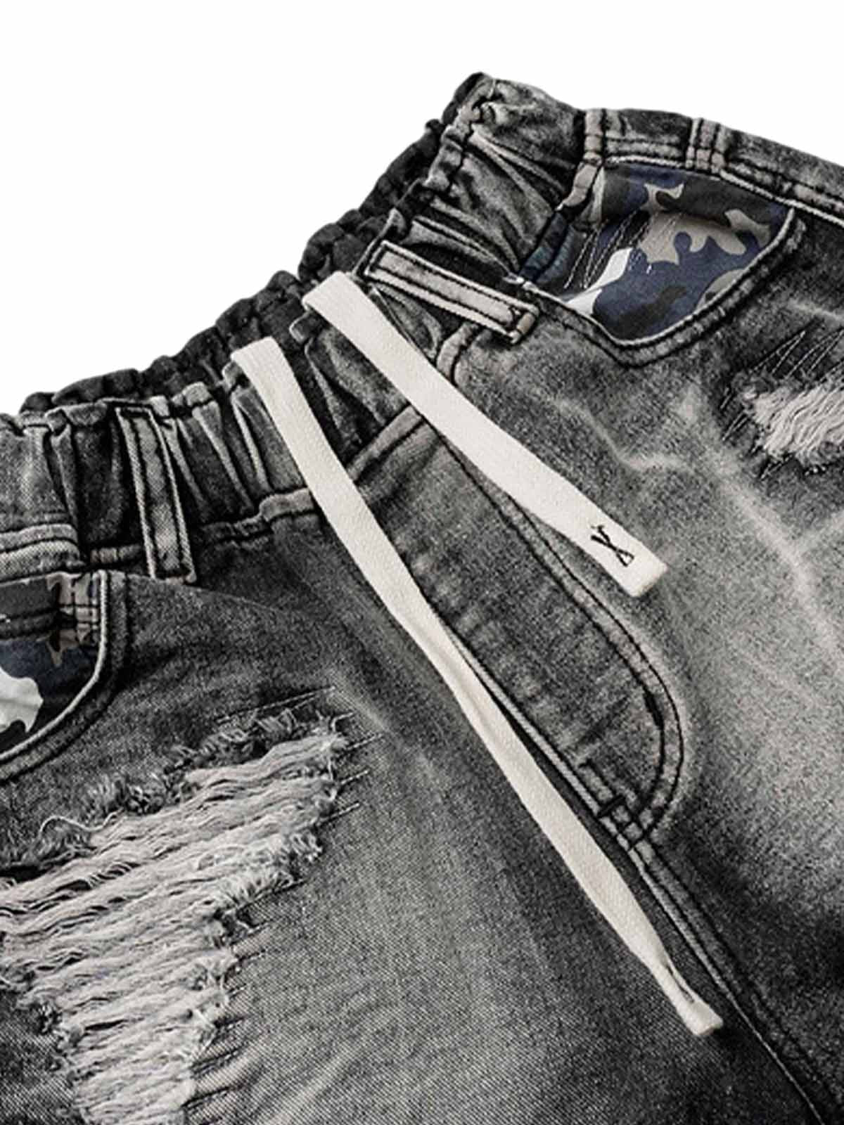 Distressed-Camouflage-Jeansshorts