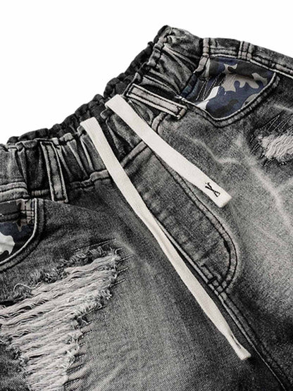 Distressed-Camouflage-Jeansshorts