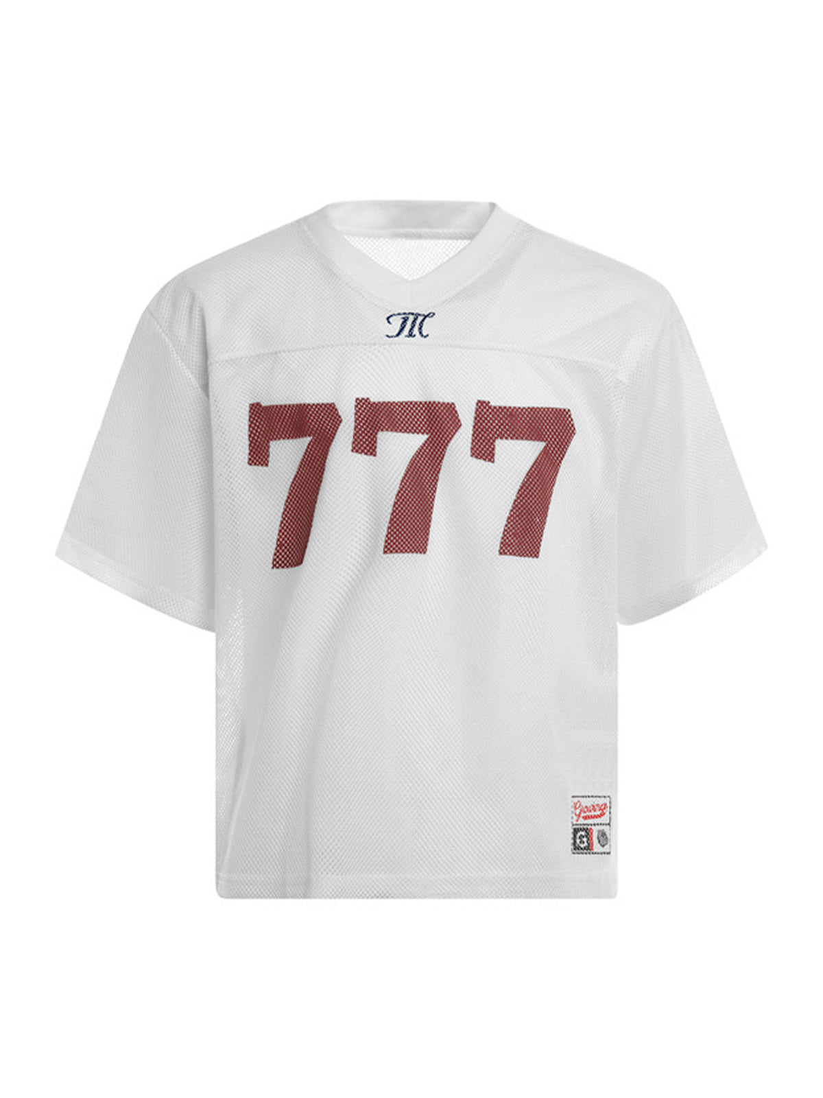 Schnelltrocknendes Jersey-T-Shirt mit Buchstaben-Print und V-Ausschnitt