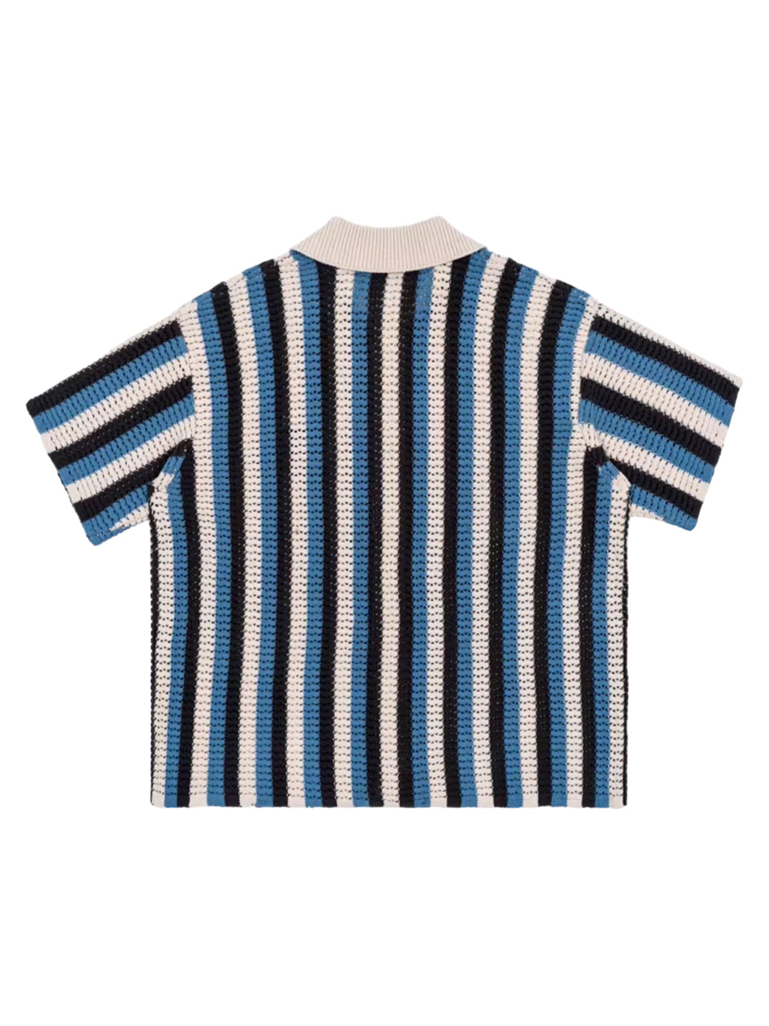 Thesupermade Striped Embroidered Short-sleeved Shirt