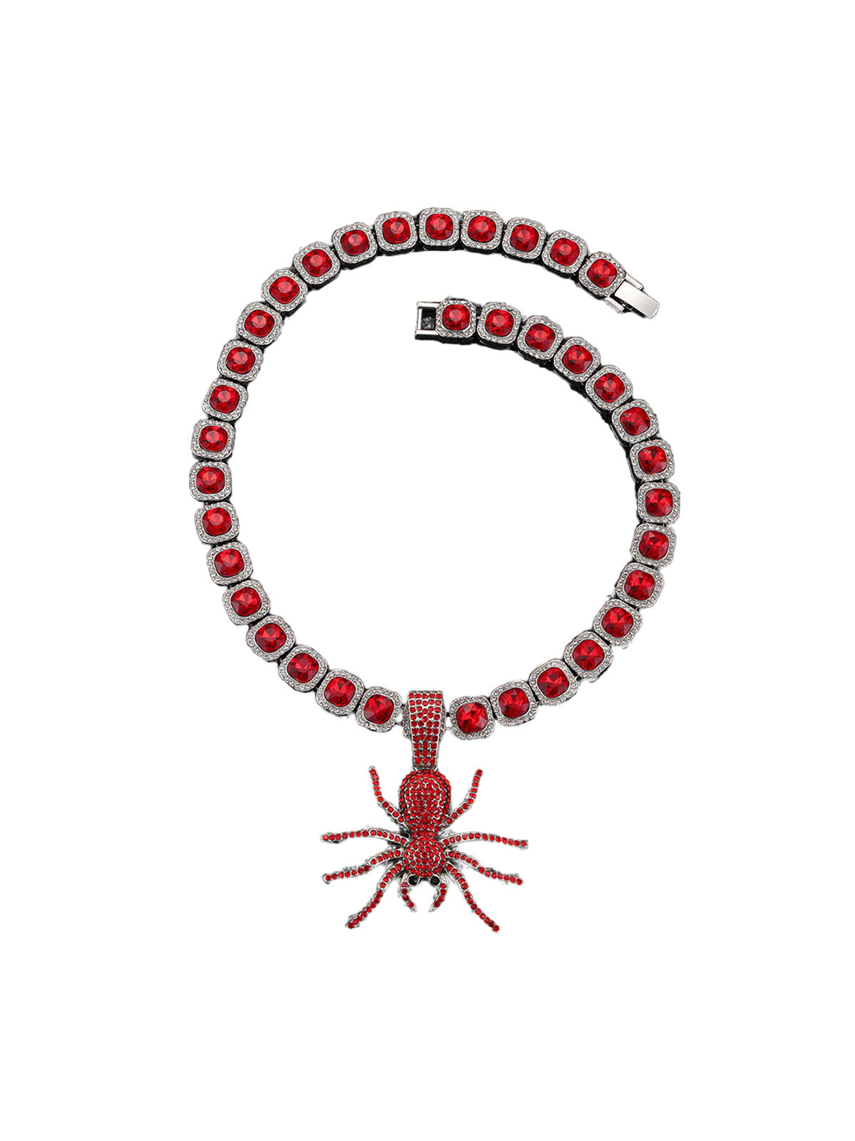 Thesupermade Punk Style Red Spider Cuban Necklace