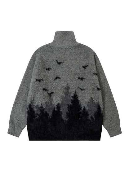 Pull zippé à col montant en fausse fourrure de vison Thesupermade