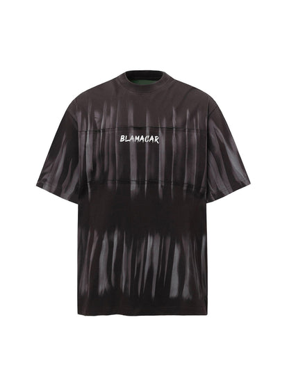 Oversized Tie-Dye Embroidered Letter T-Shirt