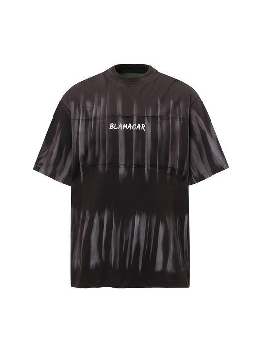 Oversized Tie-Dye Embroidered Letter T-Shirt