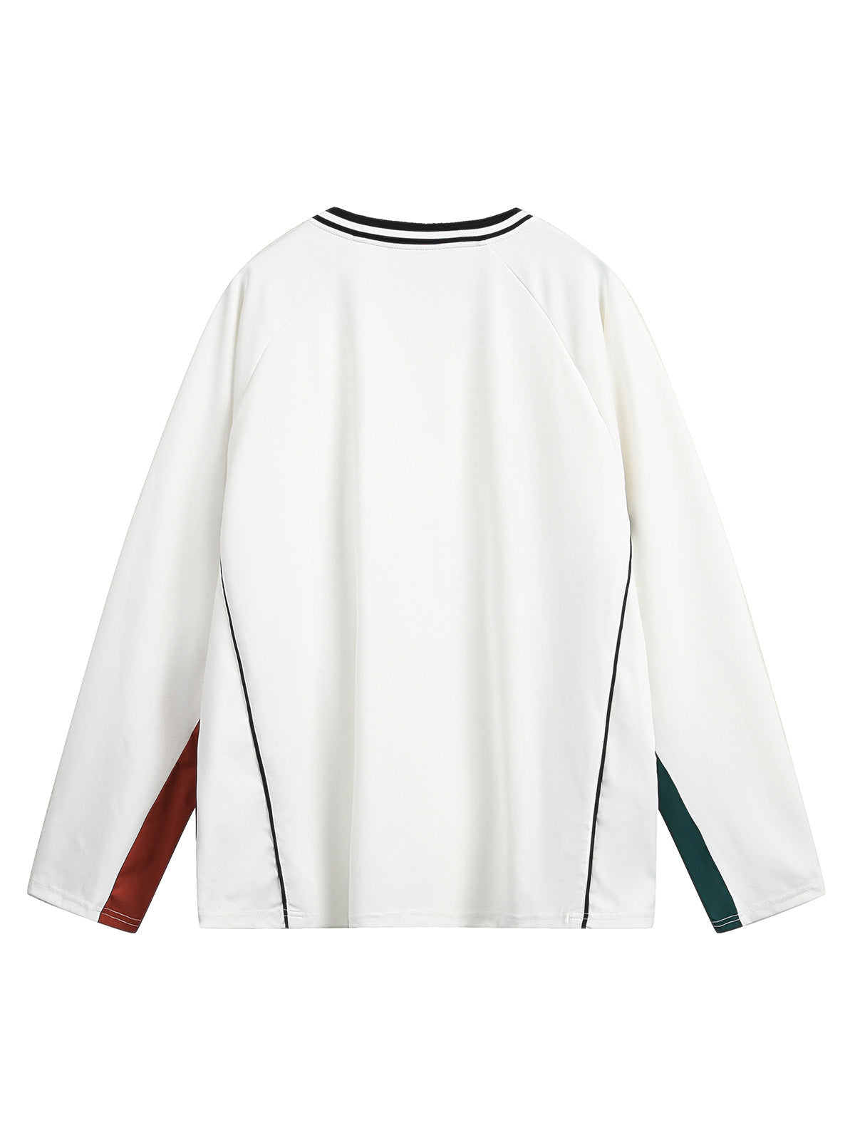 Jersey Contrast Color Stitching Long Sleeve T-shirt