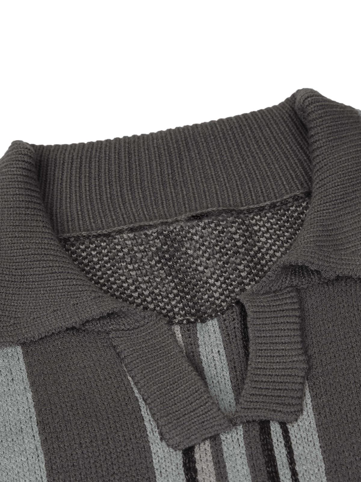 Thesupermade – Gestreifter Polopullover aus besticktem Strick