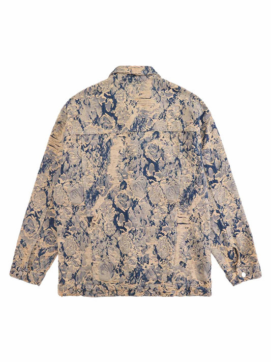 Veste en jean jacquard vieilli