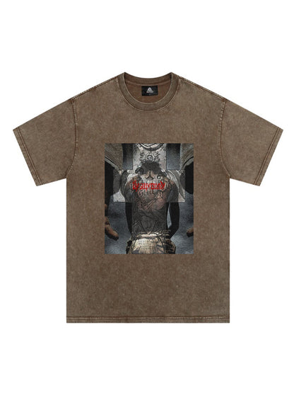 T-shirt graphique original avec portrait croisé