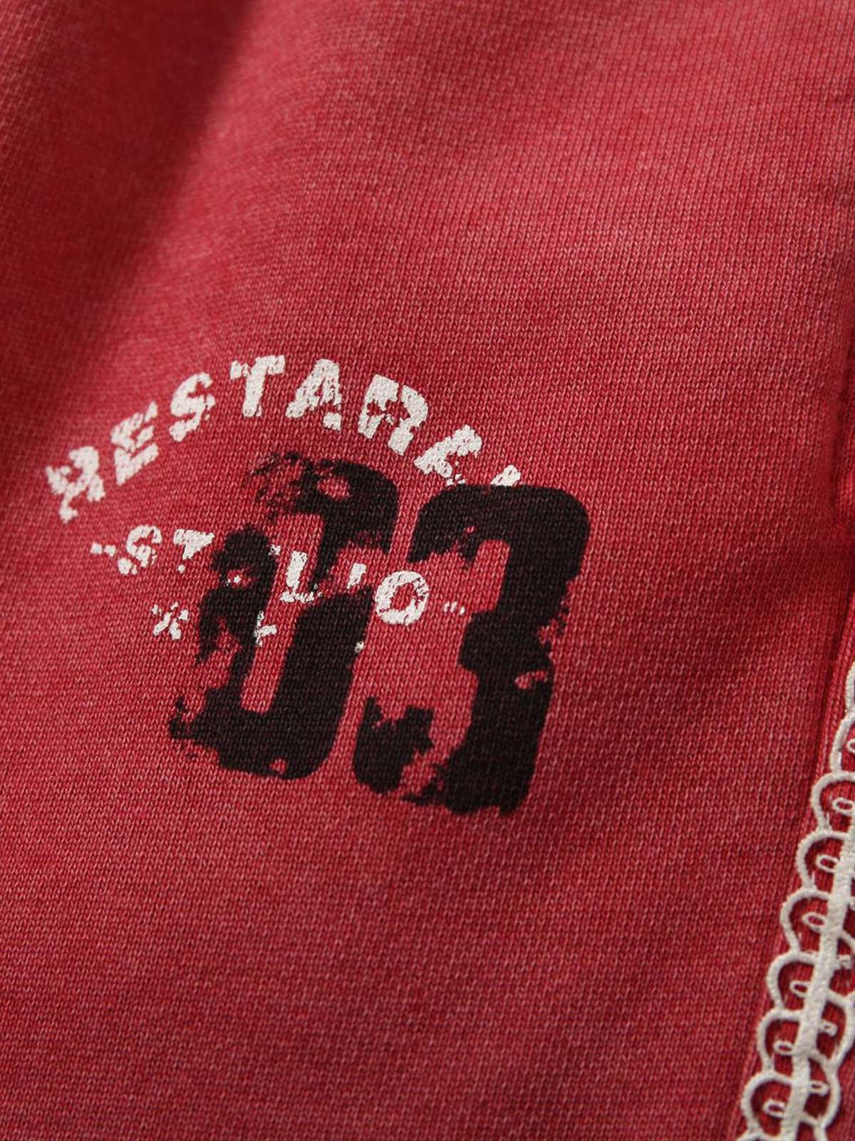 Zerrissene rote Culotte-Jeans im Used-Look