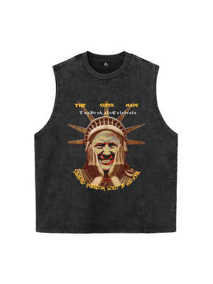 Original Fun Graffiti Print Vest Unique Graphic Tank Top