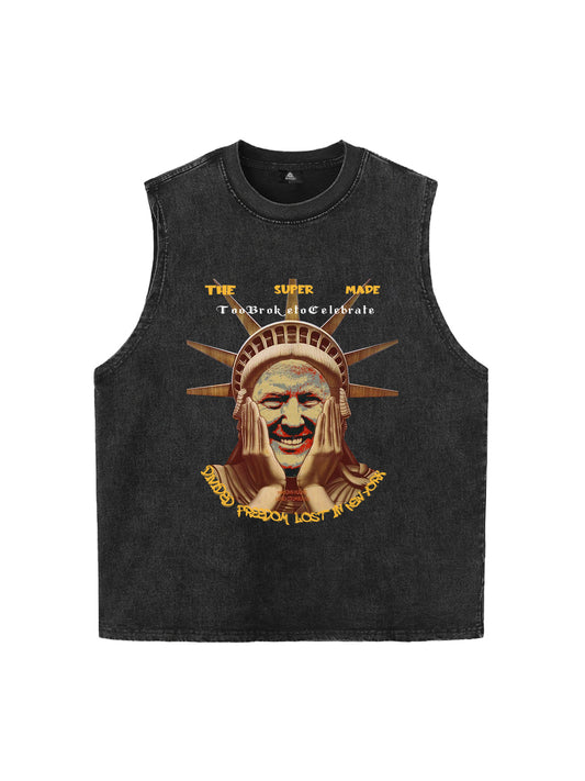 Original Fun Graffiti Print Vest Unique Graphic Tank Top