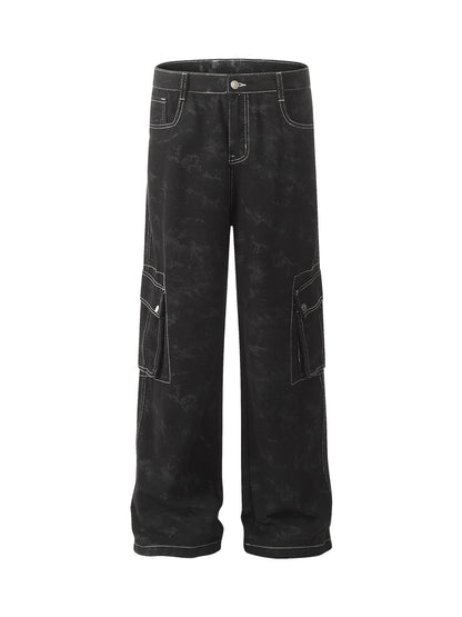 Thesupermade Workwear – Batikhose mit mehreren Taschen 