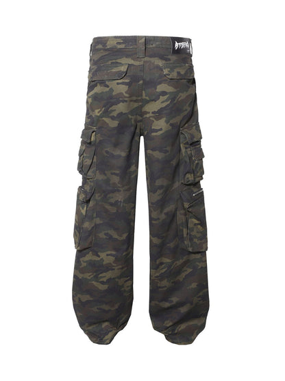 Baggy-Cargohose im Wasteland-Stil mit Camouflage-Muster