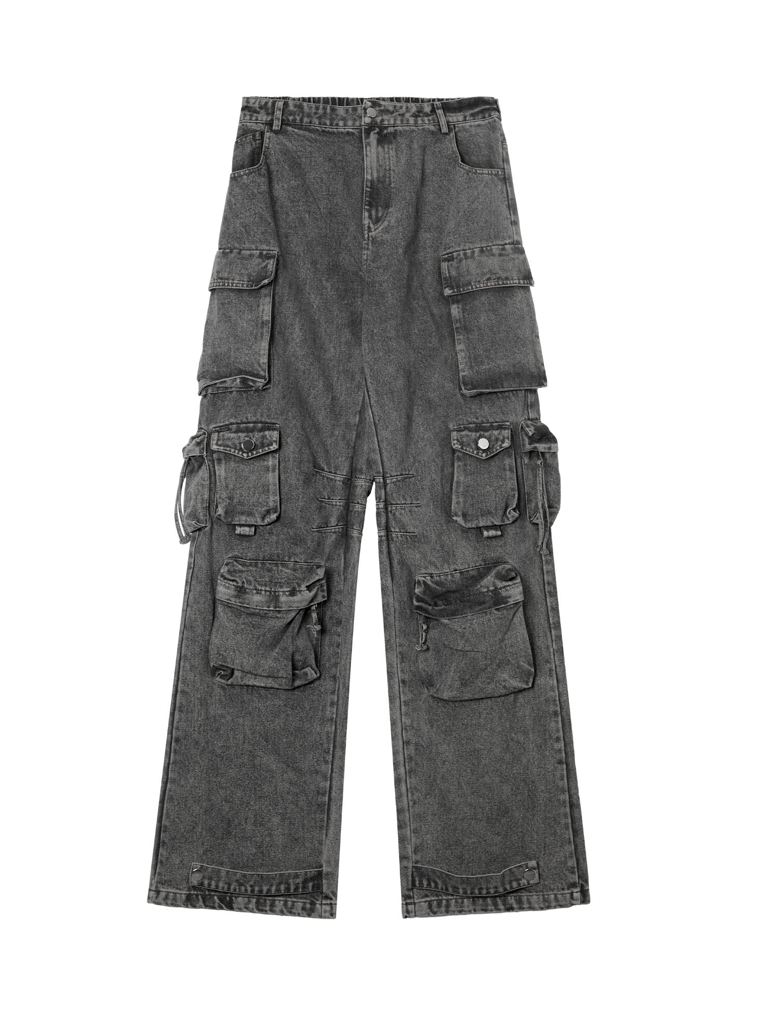 Thesupermade Street Stitching Multi-Pocket Workwear Washed Jeans – 2209
