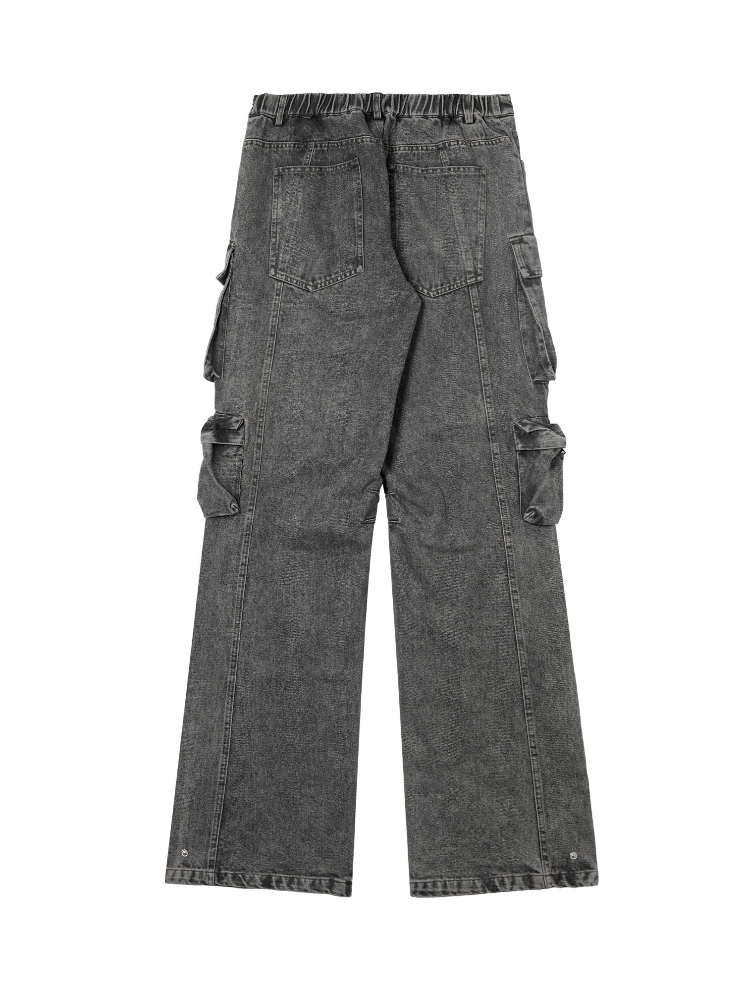 Thesupermade Street Stitching Multi-Pocket Workwear Washed Jeans – 2209