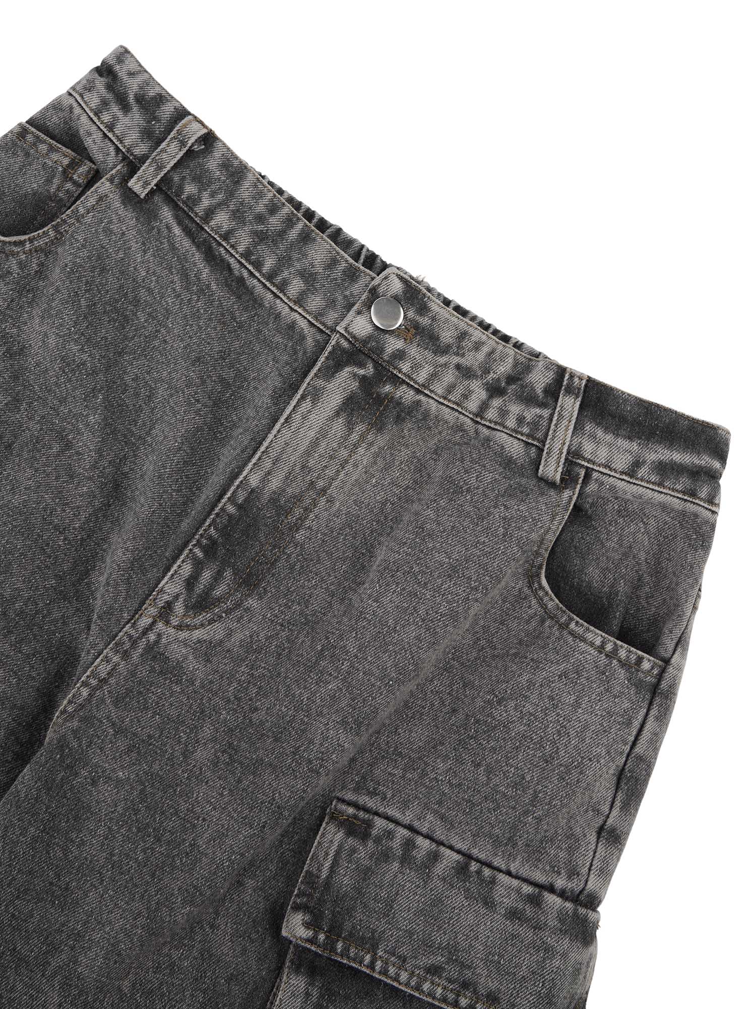 Thesupermade Street Stitching Multi-Pocket Workwear Washed Jeans – 2209