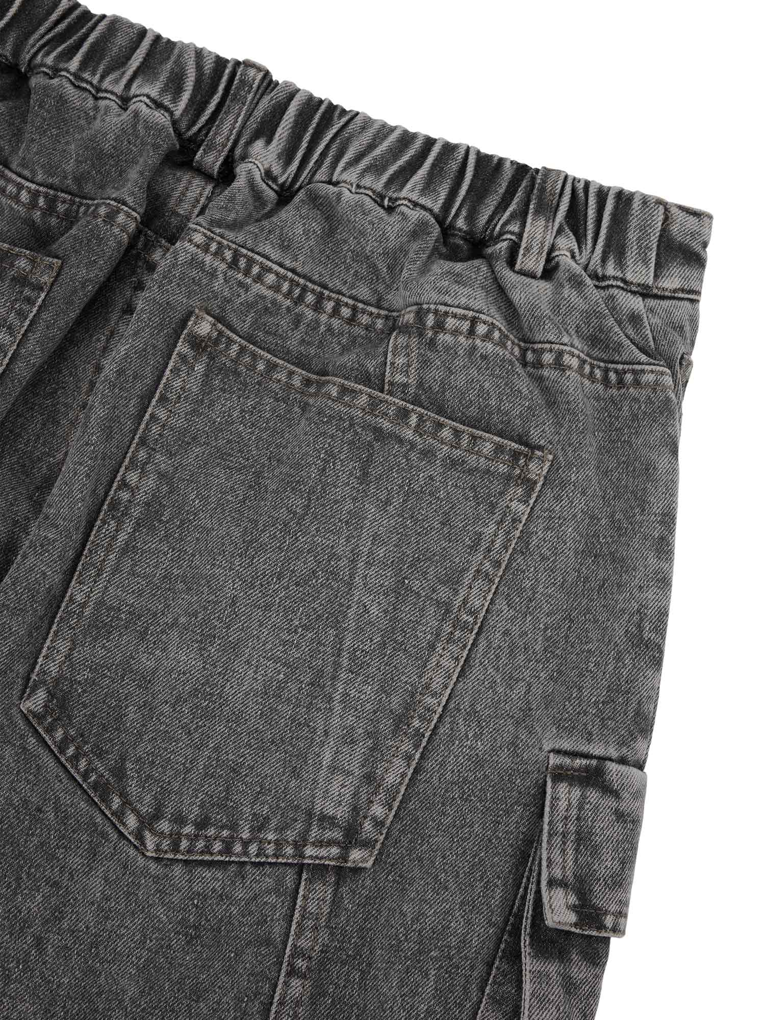 Thesupermade Street Stitching Multi-Pocket Workwear Washed Jeans – 2209