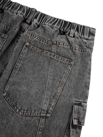 Thesupermade Street Stitching Multi-Pocket Workwear Washed Jeans – 2209