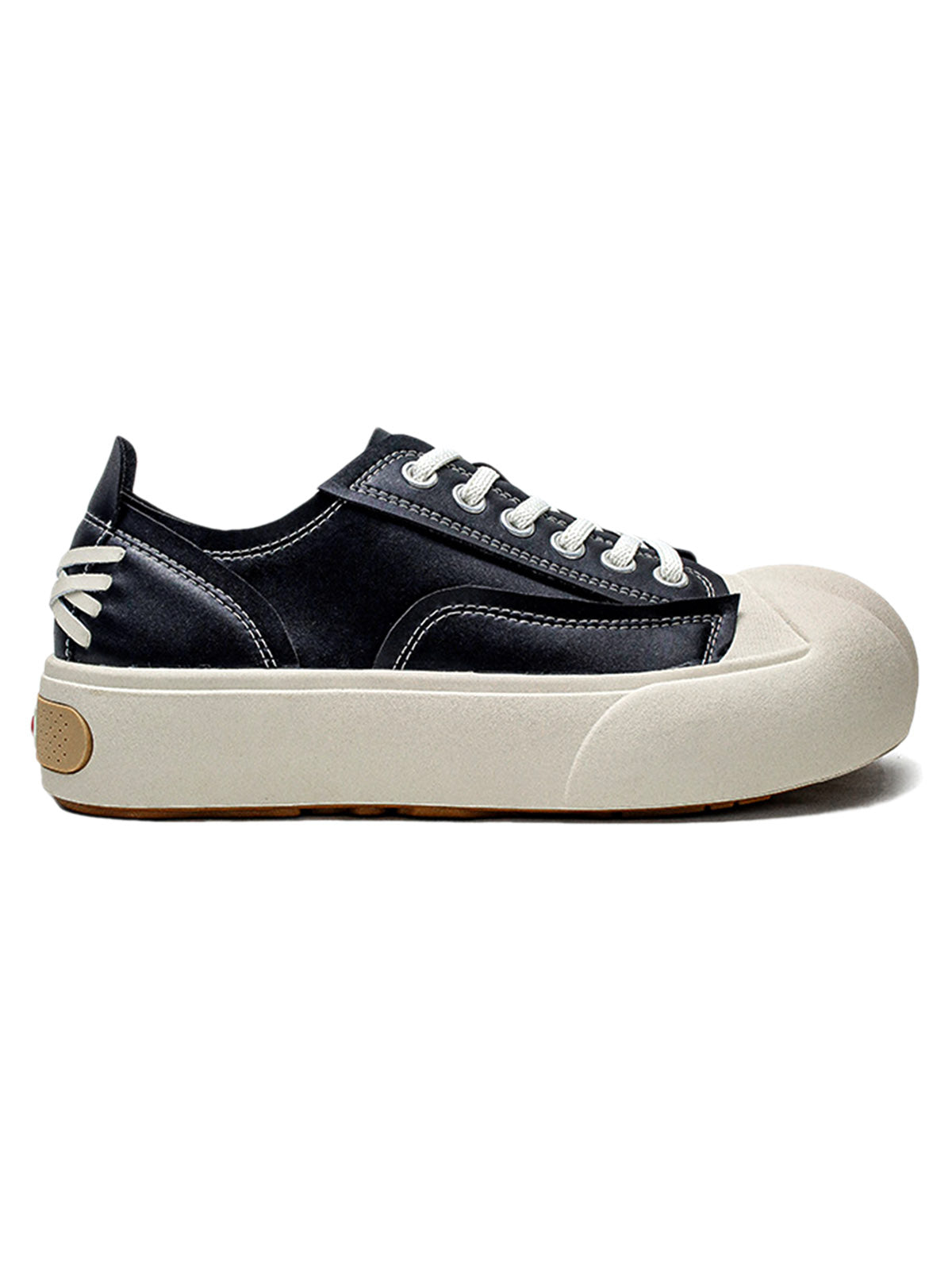 Chaussures décontractées en cuir PU vieilli déconstruites