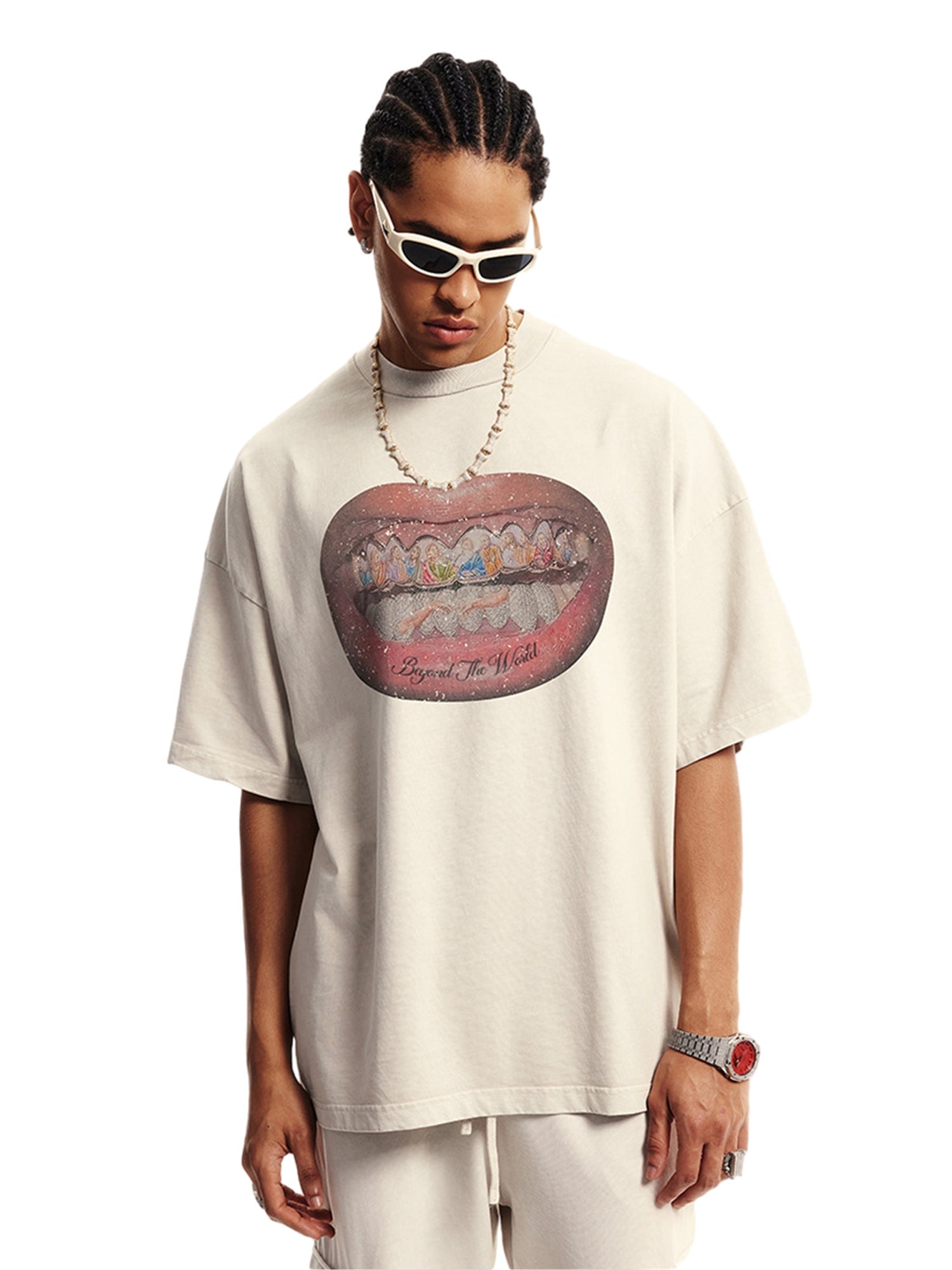 Full Diamond Tooth Pattern T-Shirt