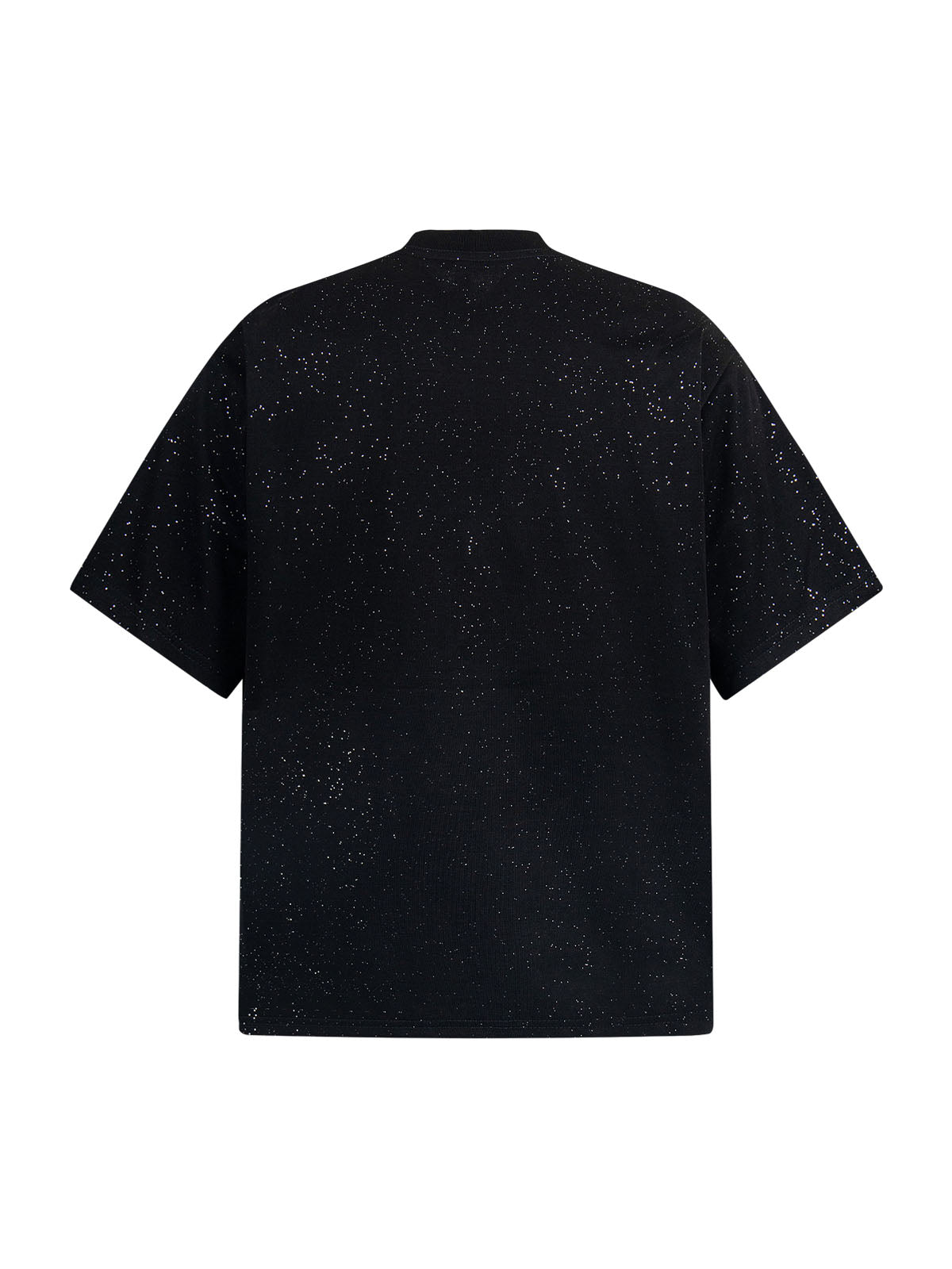Kurzärmliges T-Shirt mit Retro-Schriftdesign und starkem Sternenhimmel-Print