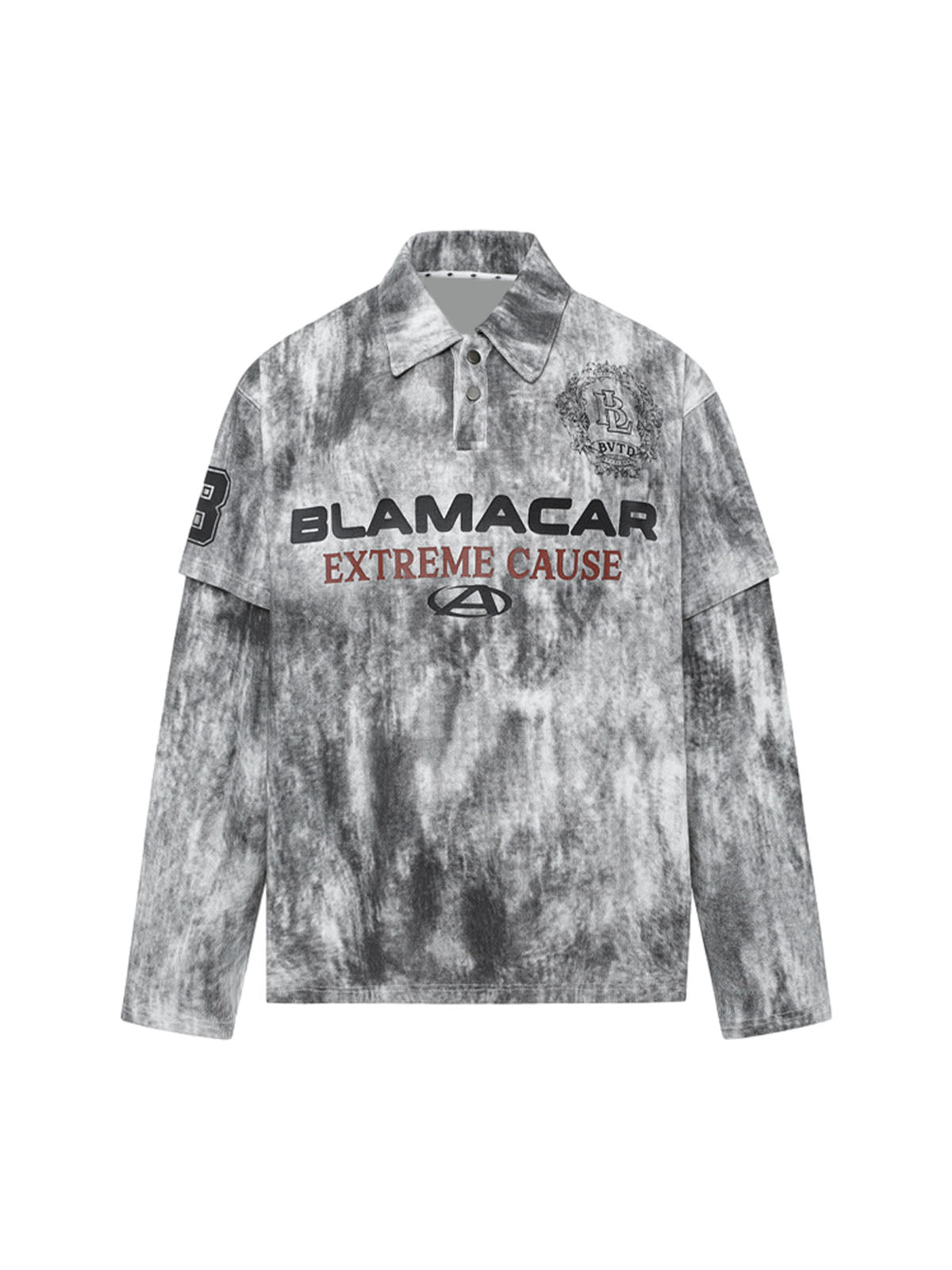 Polo à manches longues et imprimé tie-dye en deux pièces - 2366