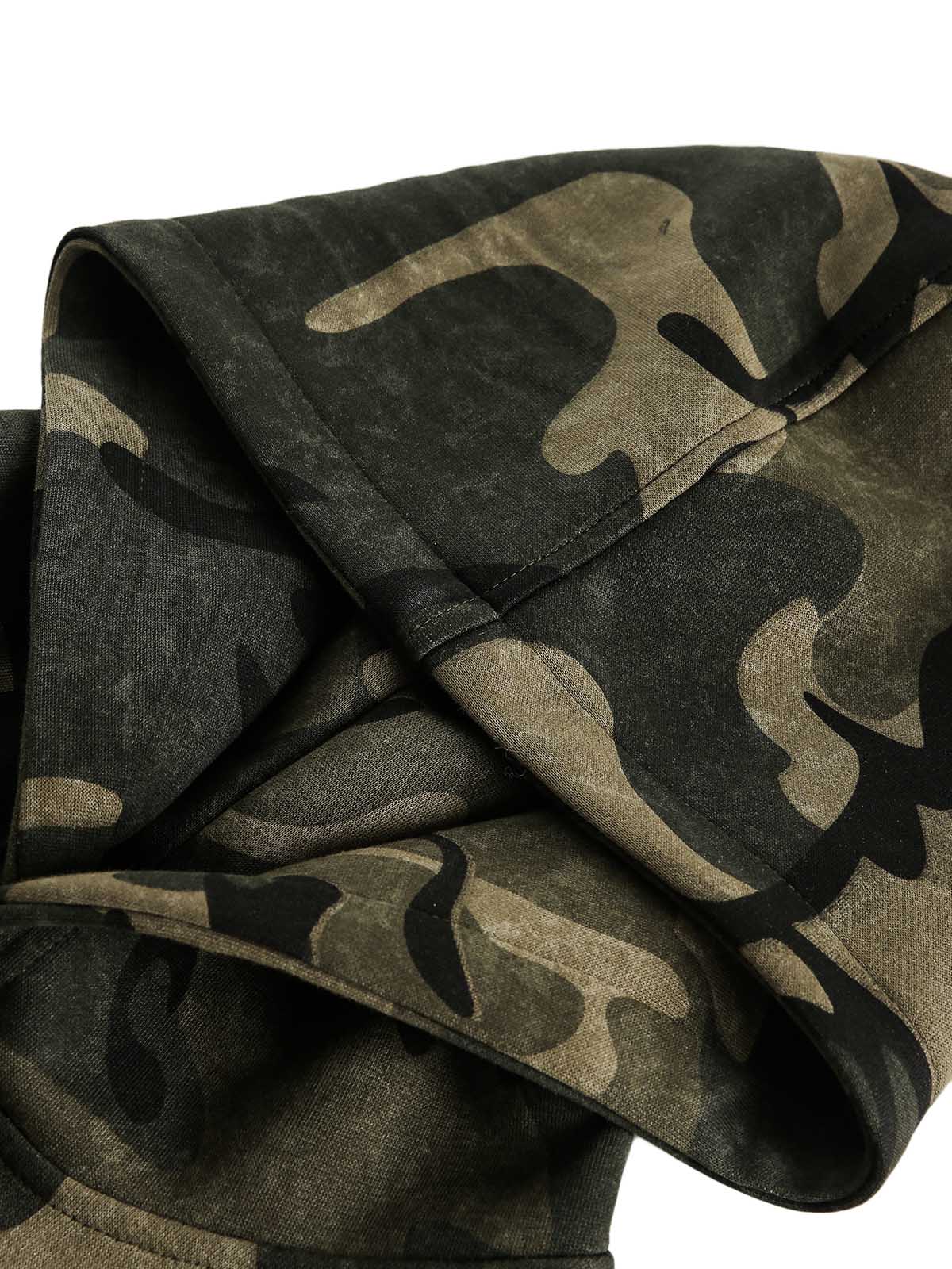 Kapuzenpullover mit Vintage-Camouflage-Flammenherz-Print
