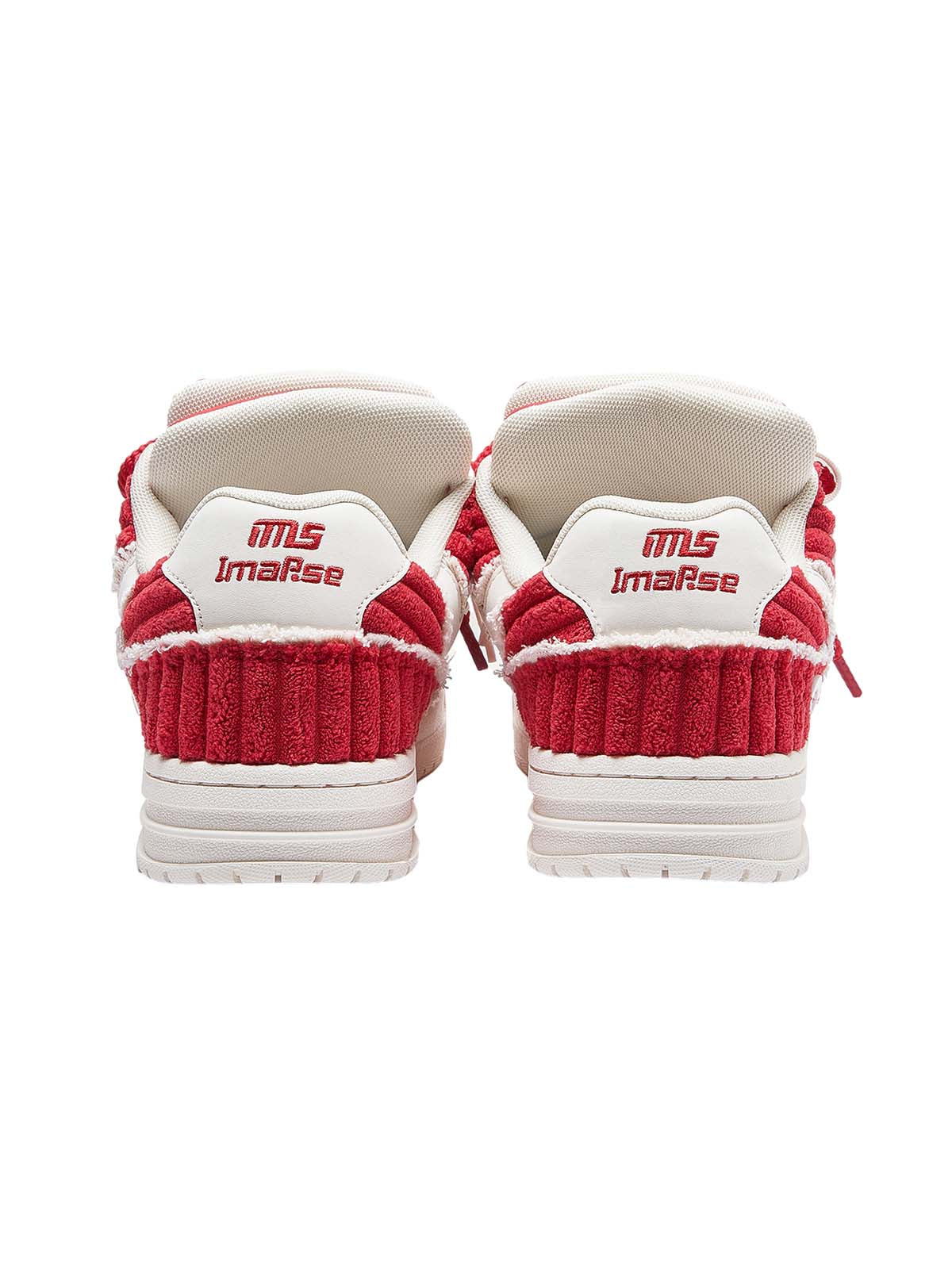 Red Contrast Color Button Decorated Sneakers - 2294